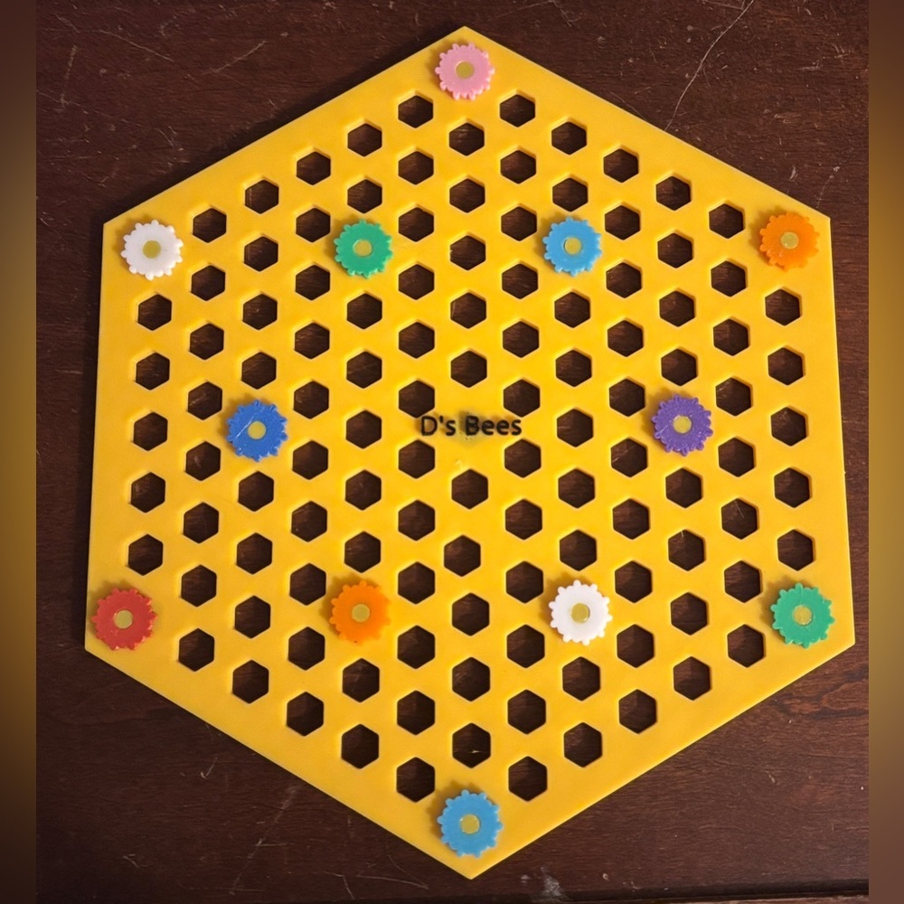 Colorful Hexagonal pollinator hydration station-designed printed by me pack of 4 - Picture 5 of 9